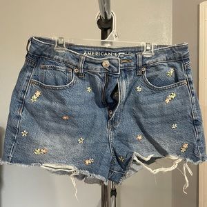 American Eagle Floral Denim Shorts